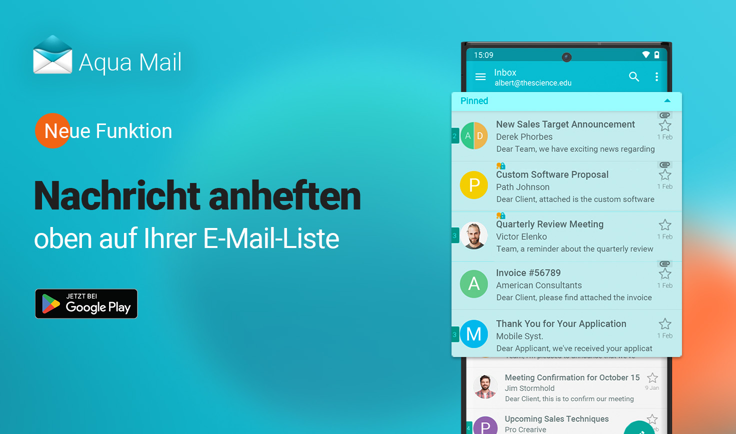 Effizientes E-Mail-Management mit Aqua Mail: Nachrichten anheften und ...